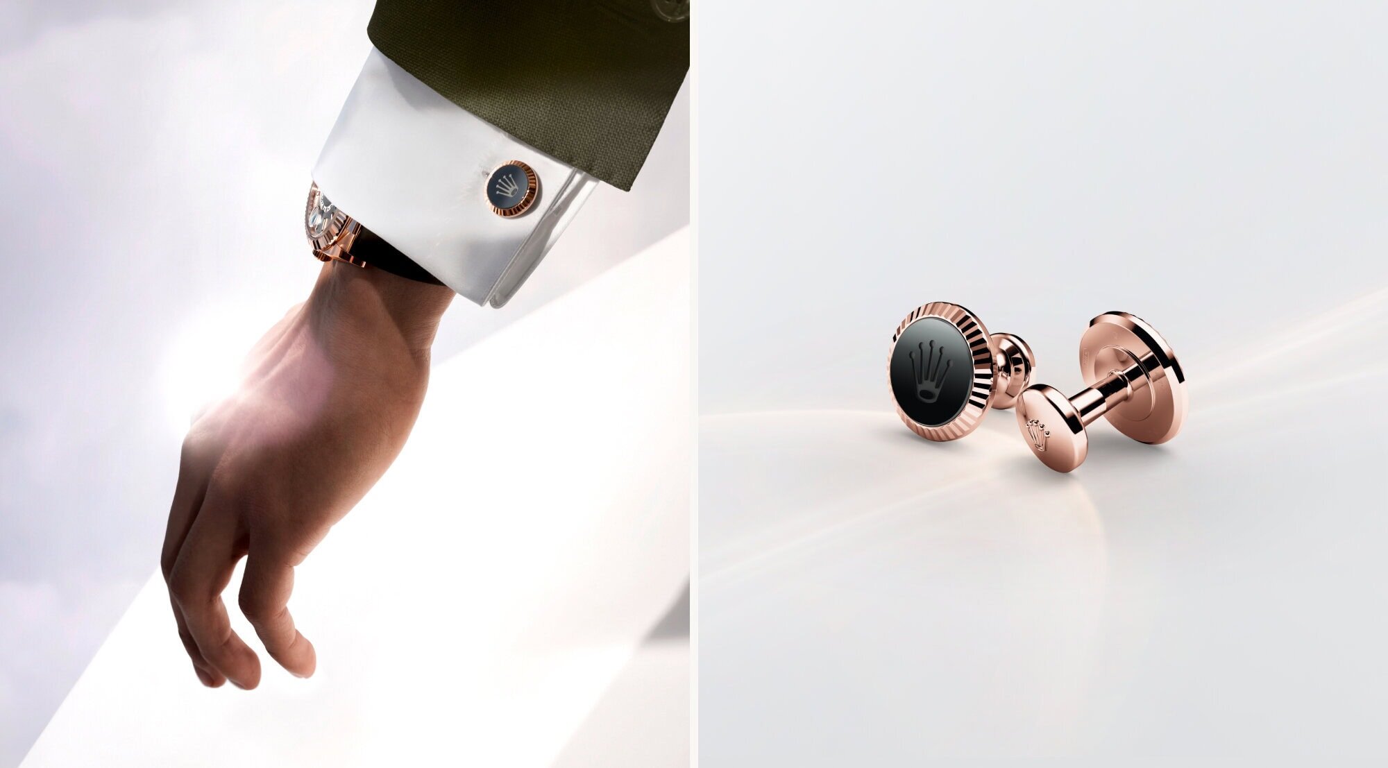 Rolex 'Fluted' Cufflinks - Rolex Boutique Penang