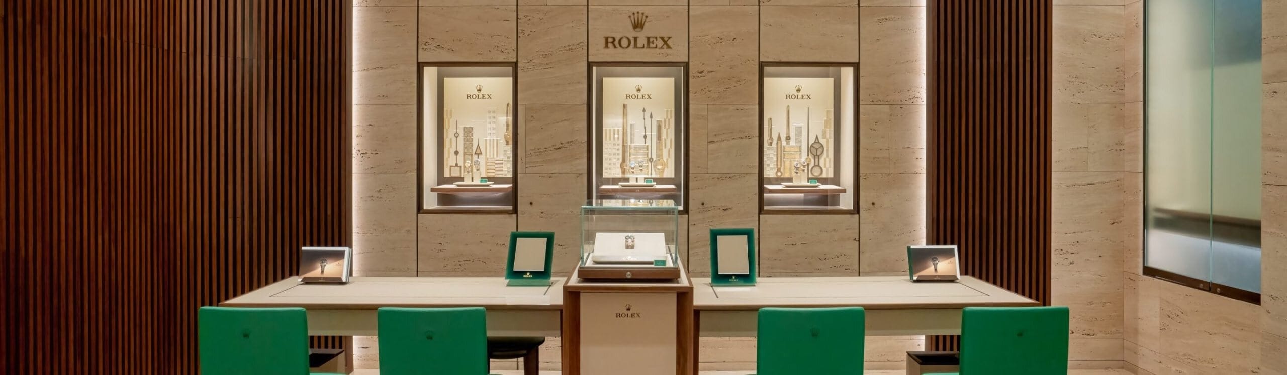 Rolex boutique interior with consultation desks and watch displays - Rolex Boutique Penang